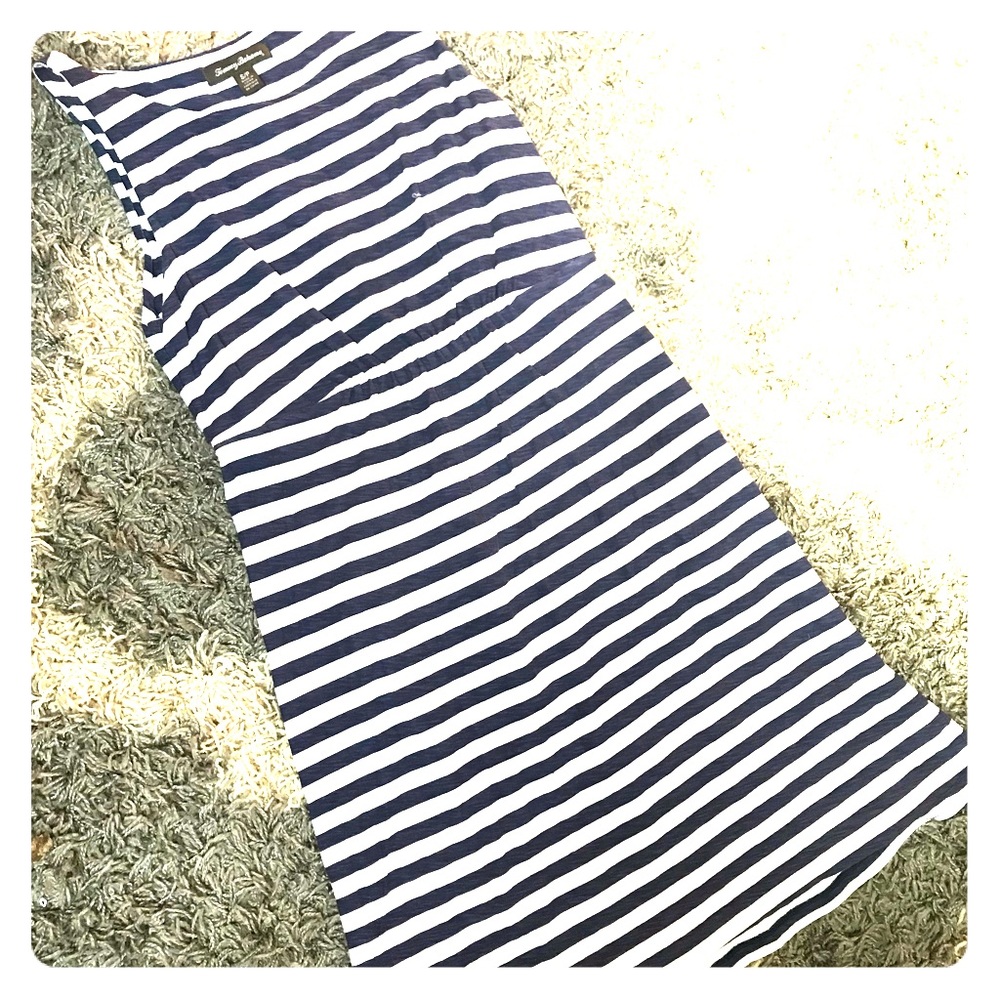 Tommy Bahama dark blue and white striped dress